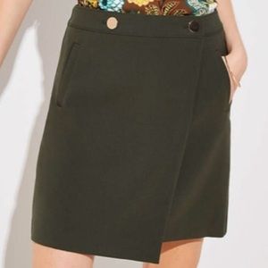 LOFT Petite Button Pocket Wrap Skirt